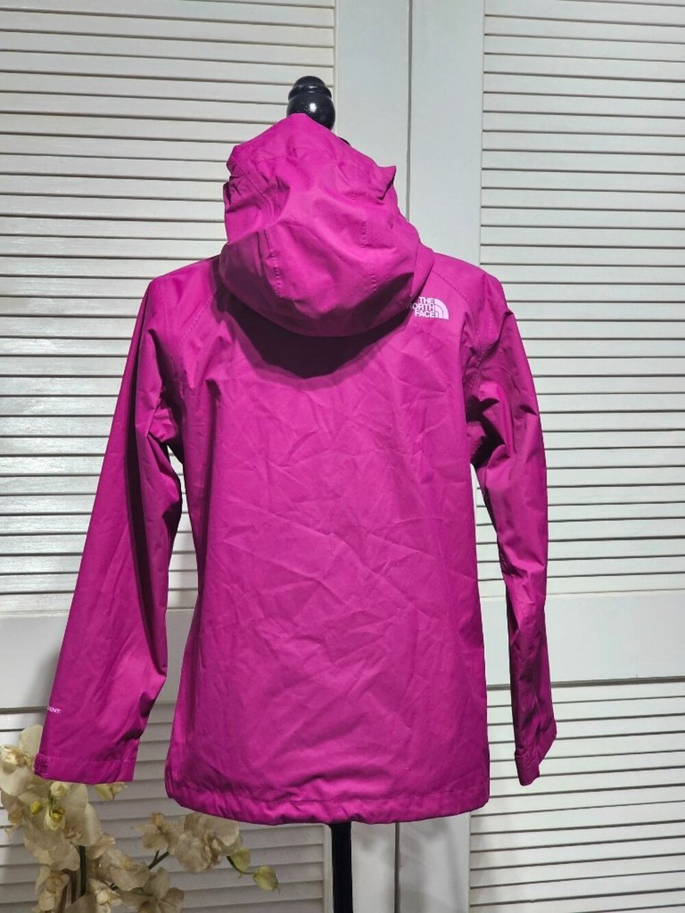 The North Face Girls Youth Pink Magenta Windbreaker Hooded Jacket Sz L14/16 2986 - Picture 4 of 15